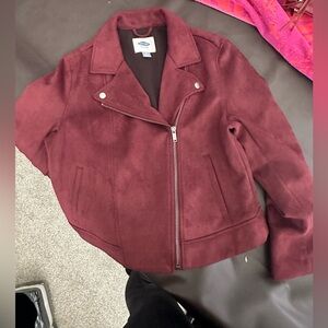 Old Navy Suede Burgundy Jacket - petite M